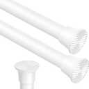 2pack Spring Tension Rods 18-36 Inch Adjustable White Tension Rod Spring Rod Extendable Short Curtain Rod Spring Loaded Curtain Rods Tension Rod for Curtains, Closet, Kitchen
