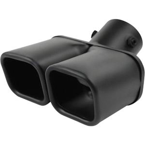 Dual Exhaust Tips 2.5 inch Inlet, Universal Stainless Steel Curved Exhaust Tips Square Dual Tip Car Exhaust Pipe Muffler Tail Throat Tail Pipe Modification Tip (Curved, Frosted Black)