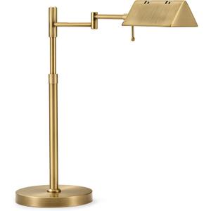 VONLUCE LED Desk Lamp, Adjustable Industrial Style Metal Table Lamp, Dimmable Reading Lamp for Living Room Bedroom Office, Antique Gold