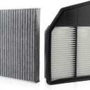 Cabin Air Filter Engine air Filter Compatible with Honda Accord 2.4L Gas Only 2008 2009 2010 2011 2012 Compatible with Crosstour 2012 2013 2014 2015 17220-R40-A00 80292-SEC-A01 80292- SDA-A01