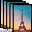 14x22 Picture Frame Set of 5, Black Photo Frames High Transparent Wall Gallery Desktop Horizontal Vertical for Canvas Collage Photo Poster Certificate 14 x 22 inches