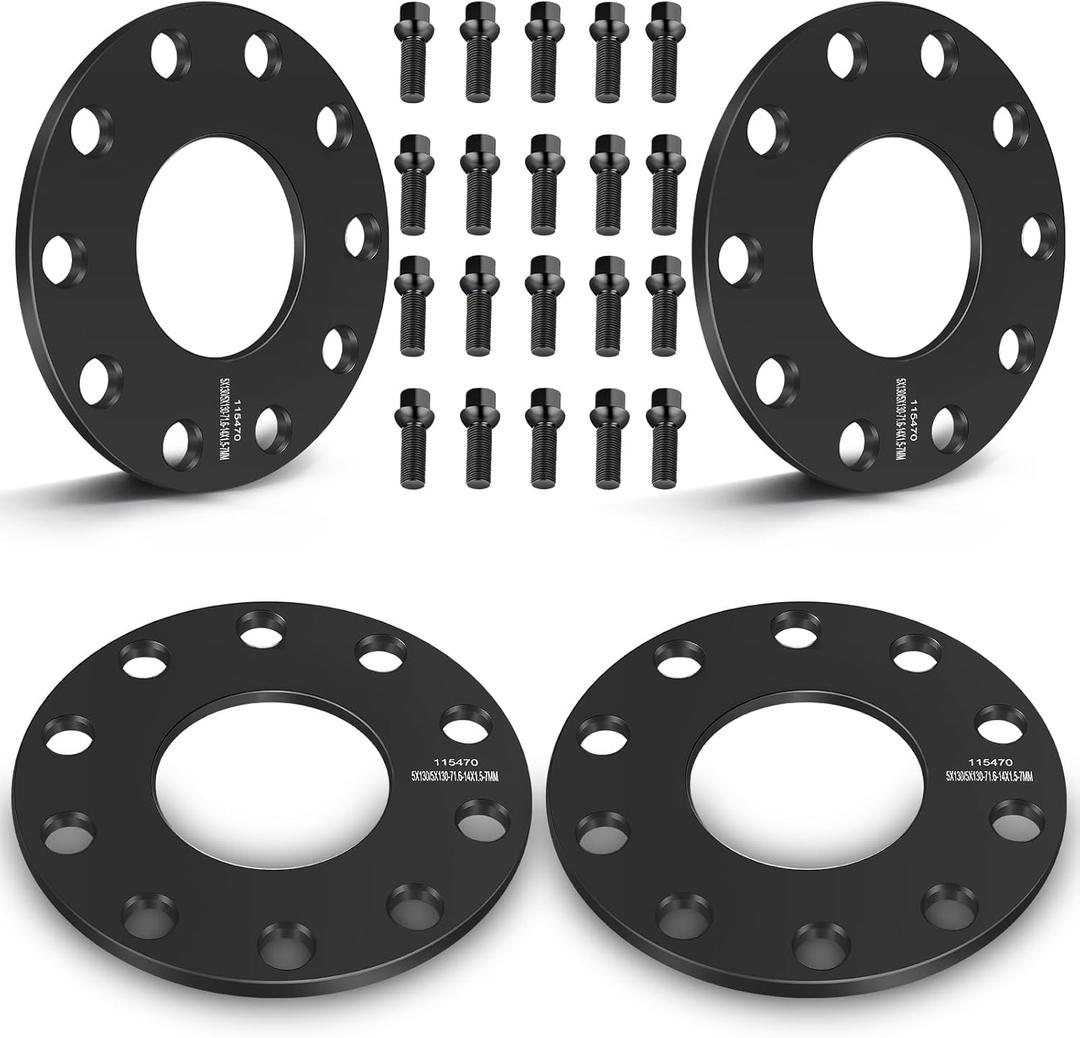 ECCPP 4PCS 7mm Hubcentric Wheel Spacers 5 Lug 5x130mm to 5X130mm fits for Porsche 911 for Boxster for Cayenne for Porsche Panamera for Cayman Wheel spacers with 14x1.5 Studs
