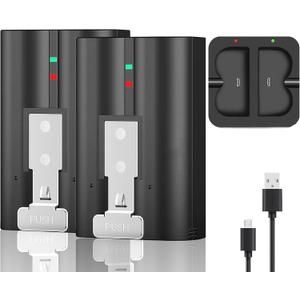 2-Pcs 6040mAh Replacement Battery with Wired Charging Dock for Ring-Doorbell Camera 2/3/4, Spotlight Camera and Stick Up Cam, Blade 14 Rechargeable Upgraded Li-ion Batteries 3.65V Series