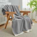 Amlie Home Chenille Waffle Throw Blanket for Couch, Reversible Soft Cozy Knit Blanket Lightweight Warm Decorative Throw for Sofa, Bed, Living Room, 50"x60", Grey