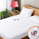 Heated Mattress Pad Full Size Quilted Heating Electric Bed Warmer Luxury Comfort Heat Mattress Pad Cover Single Controller10 Heat Setting | 1-12 Hours Auto Shut Off | with 8-21 Inch Deep Pocket