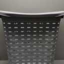 Sterilite Plastic Weave Laundry Hamper with Lid, Decorative Pattern with Handles to Carry Clothes Between the Laundry Room and Bedroom, Gray, 4-Pack