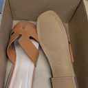CUSHIONAIRE Voyage Cutout Strap Slides for Women, Slip On Summer Flats, Trendy Footwear, Memory Foam Vegan Leather Comfortable Vacation Style Sandals 11W