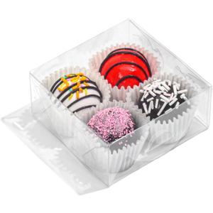 50PCS 3"X3X1 Inch Clear Boxes for Cookies, Soap, Chocolate Truffles, Donuts, Macarons, Chocolate-covered Cherries, Mini Bakery Items, Brownies