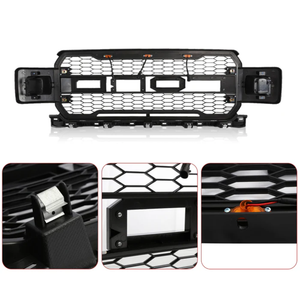 Front Grille For 2018-2020 Ford F150 Raptor Style Grill W/2Side Lights & Letters