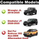 Front Hood Struts Lift Support Kit Compatible with Wrangler Jl 2018-2024 2025 & Compatible with Gladiator Jt 2020-2025, Quick Hood Lift Support Struts Assist Kit 1 Pair