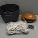 3 Pack Hanging Planters Set, 10 + 10 + 8 Inch Self-Watering Hanging Plant Pot, Macrame Plant Hanger with Pot, Ceiling Hooks, Removable Saucer and Drainage Holes for Indoor, Outdoor Plants - Black