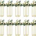 YALLOVE 10-Pack 23.75-Inch Gold Metal Geometric Flower Stands
