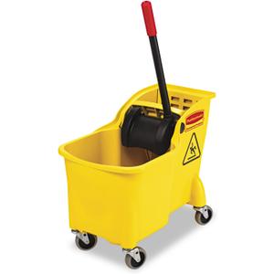 Rubbermaid Commercial Products 31-Quart Tandem Mop Bucket & Wringer, Yellow