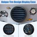 Tire-Shaped Wooden Display Shelf for 1/64 Scale Diecast Cars, LED Lighted Model Car Display with Wall Mount or Desk Placement, Mini Car Storage Organizer for Collectors