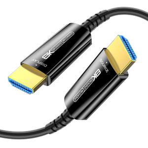Fiber Optic HDMI 2.1 Cable, HDMI Cable 25Ft, 48Gbps Ultra High Speed Thin HDMI Cord, 8K@60Hz 4K@240Hz, Dynamic HDR, eARC, HDCP 2.2&2.3, 3D, Compatible for PS4/5/Xbox/TV/Monitor/Laptop