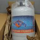 Flame King YSN401 Steel Propane Tank Cylinder With Overflow Protection Device Valve, 40 Lb, White