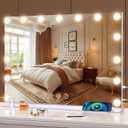 Vanity Makeup Mirror with Lights, Light Up Mirror with Smart Touch 3 Colors Dimmable, Tabletop or Wall-Mounted, Memory Function (19"L x 22.8"W, White)