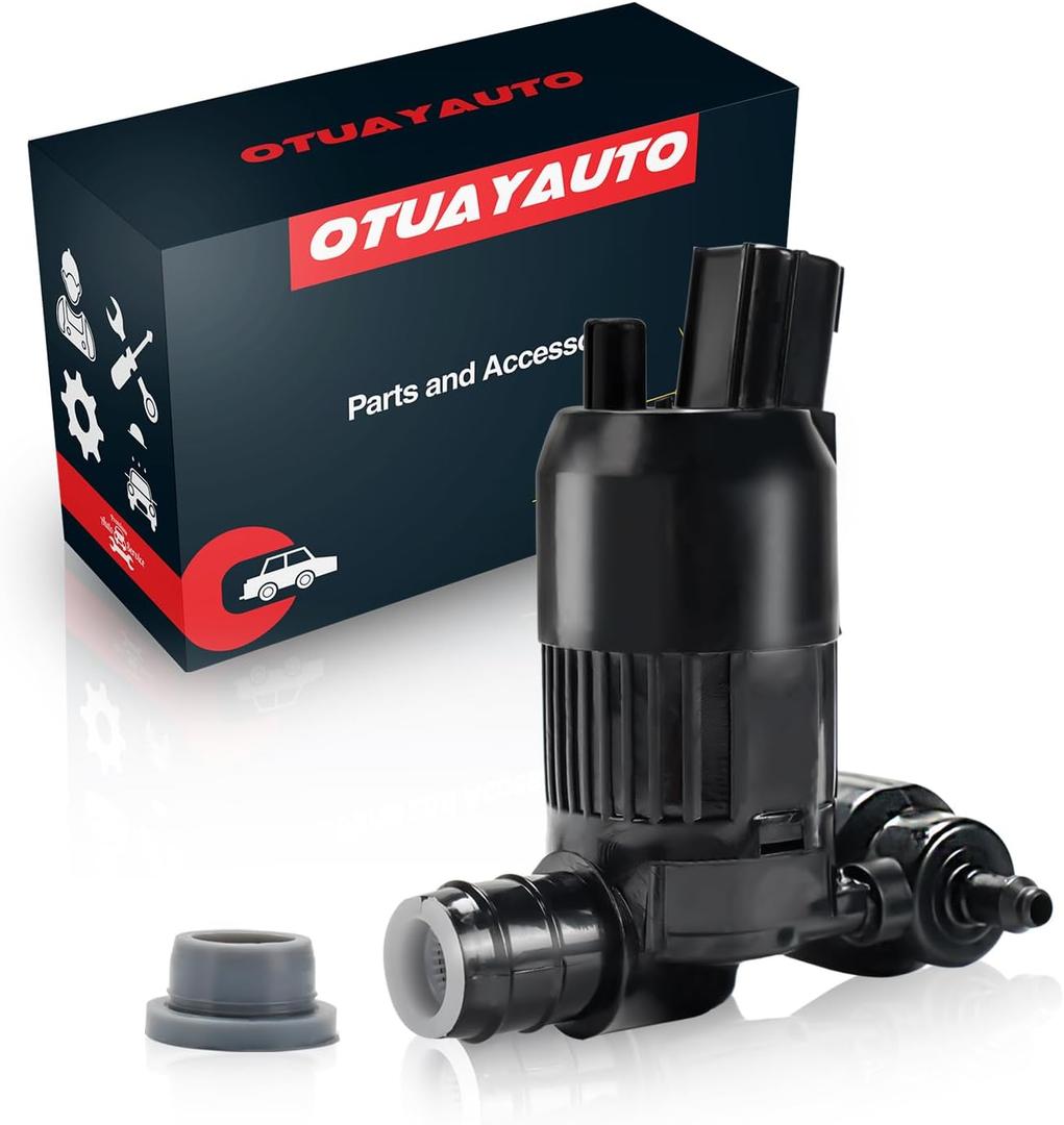 OTUAYAUTO Windshield Washer Pump - Replacement for Ford Explorer, Edge, Fiesta, Flex, Mondeo V Turnier Original Factory OEM: BA8Z17664A Washer Fluid Pump with Grommet