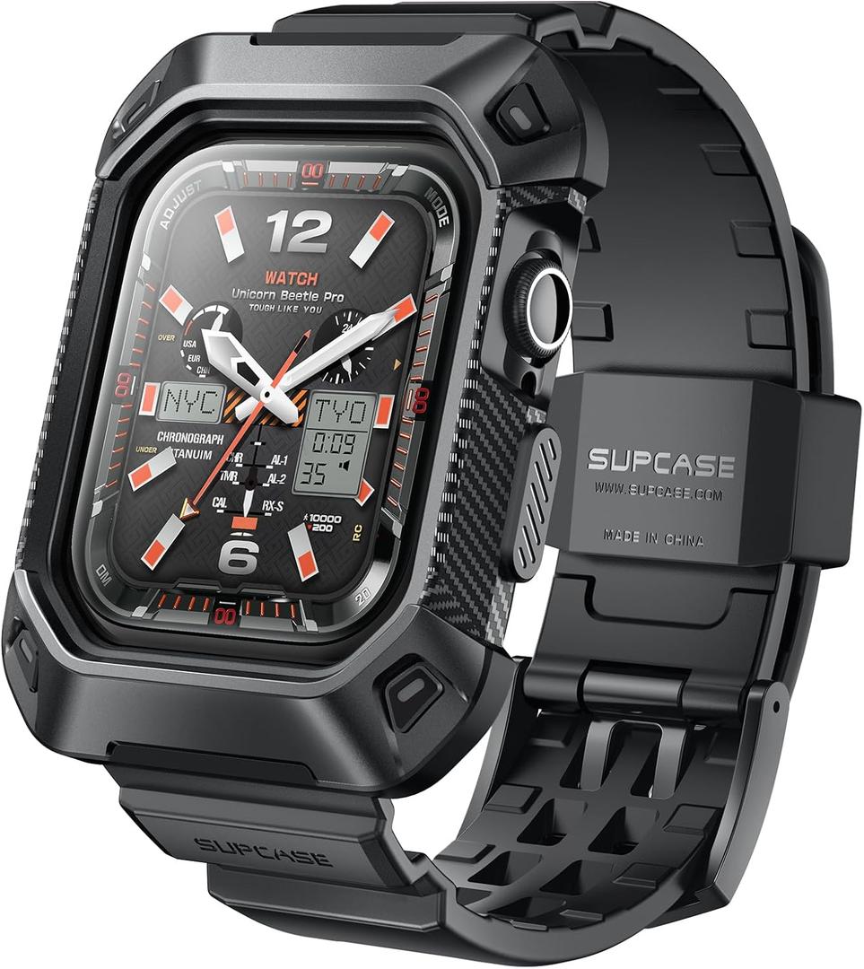 SUPCASE for Apple Watch 10 42mm Case with Band (Unicorn Beetle Pro), [Military-Grade Protection] [Scratch-resistant] Rugged Men Cover with Adjustable Strap Band for iWatch 10 42mm (Black)
