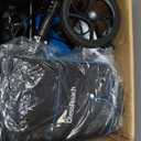 Economy Knee Scooter Steerable Knee Walker for Foot Injuries Compact Crutches with Dual Rear on-Wheel Brake and Shock Absorption Under The Knee pad (Blue)