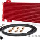 Low Pressure Drop Transmission Oil Cooler LPD47391 4739 40,000 GVW with Mounting Hardware (Red)