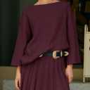 Yanekop Womens 2 Piece Sweater Skirt Set Loose Matching Lounge Sets Comfy Pajamas Set Long Sleeve Top and Skirt Sets (S)