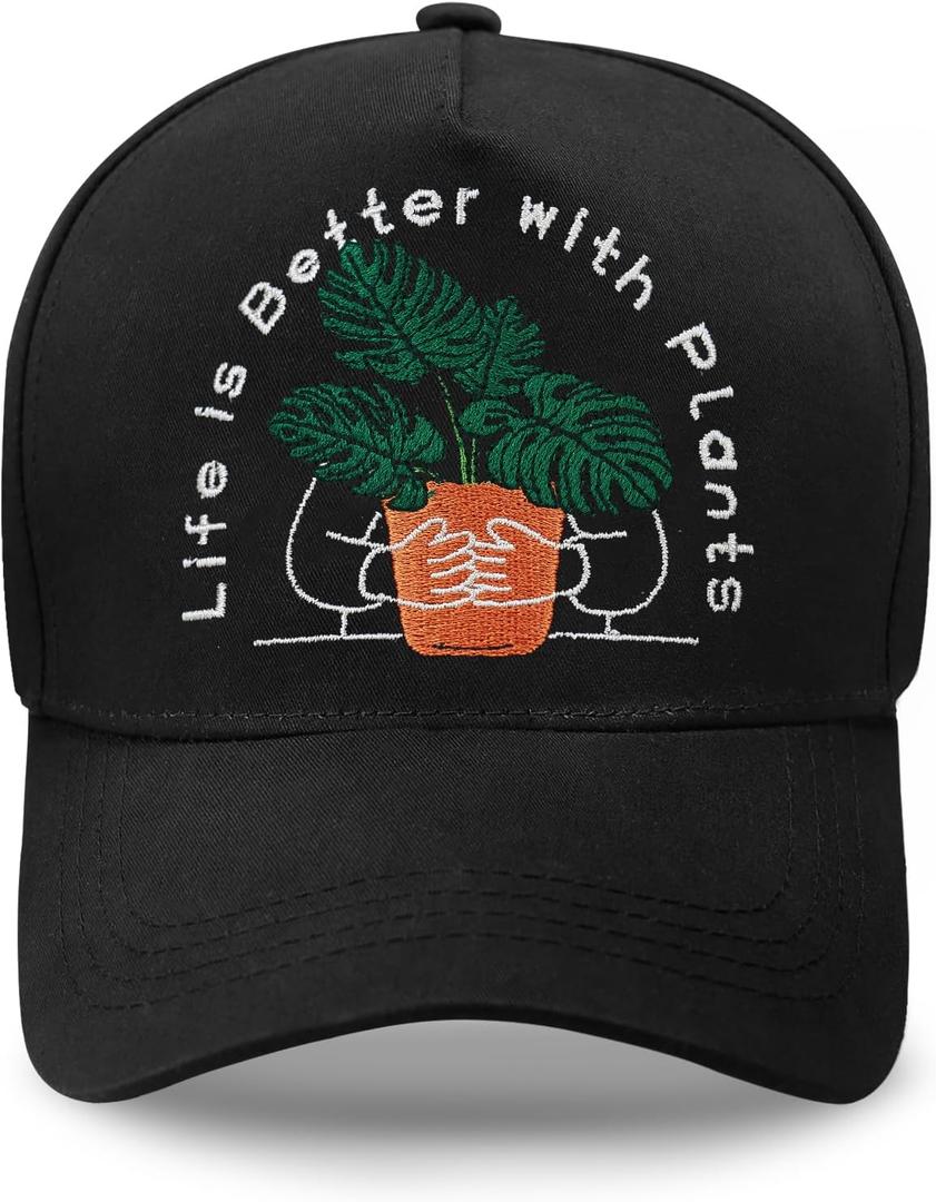 Gardening Gifts for Women, Gardening Hat, Adjustable Gardeners Baseball Cap Black