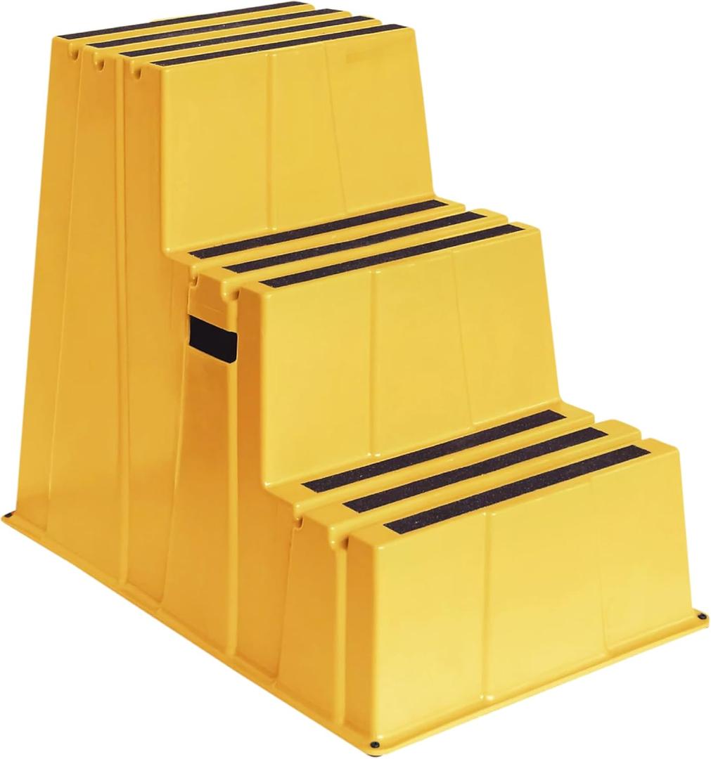 US Weight Yellow Safety Steps  Lightweight & Durable Anti-Slip Step Stools with High Visibility for Home, Office, and Industrial Use