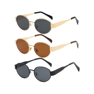 livho 2025 Trendy Oval Sunglasses - Stylish Polarized Shades for Everyday - Retro Metal Frames Pack of 3