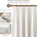 IVAPUPU Natural Pinch Pleated 100% Blackout Curtains Linen Blend Room Darkening Window Curtains 90 inch 1 Panel for Living Room Bedroom Thermal Insulated Curtain Drapes with 12 Pcs Hooks 70''Wx90''L