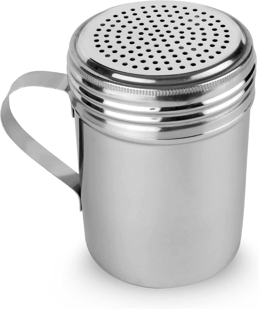 EHOMEA2Z Stainless Steel Dredge Shaker Ideal For Salt, Spice, Sugar, Flour (2, 10 oz)