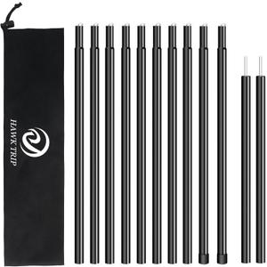 Camping Tarp Poles Tent Poles Adjustable for Tarp Canopy Awning Beach Shade (Dia 0.6"/Length 80.7")