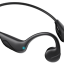 Bone Conduction Headphones,Bluetooth V6.0 Bone Conduction Earbuds with Mic,Open Ear Headphones 12Hrs Playtime,Wireless IPX5 Waterproof Sport Headphone for Running,Walking,Cycling,Gymï¼ˆPitch Black)