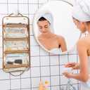 Poyetiz Toiletry Bag for Women, Travel Makeup Bag,Portable 4-in-1 Foldable Cosmetic Bag Detachable Pouches (Brown)