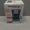 Holstein Housewares 5 Cup Drip Coffee Maker Compact and User-Friendly with Auto Pause & Serve, Reusable Filter, Measuring Spoon & Glass Carafe, Office & Dorm Use, Teal