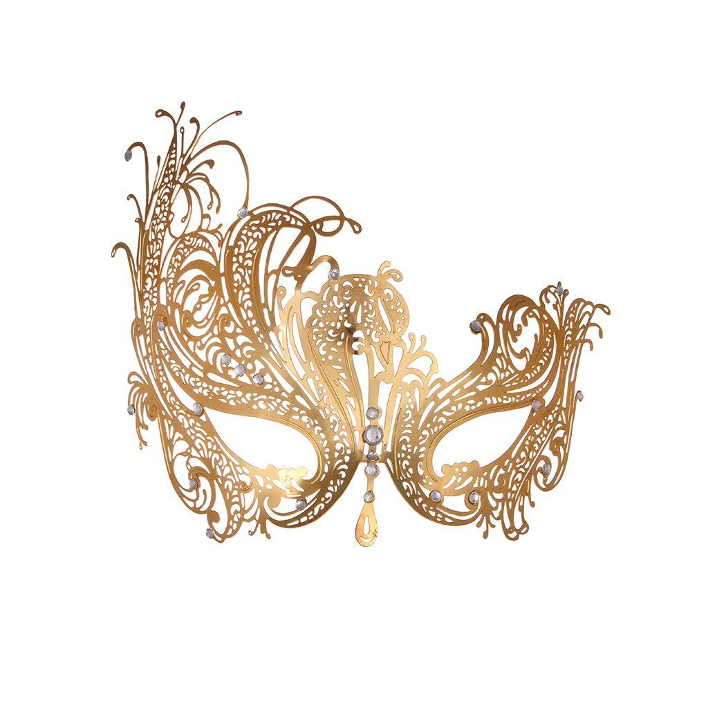Masquerade Mask for Women Metal Mask Shiny Rhinestone Venetian Party Evening Prom Ball Mask Bar Costumes Accessory