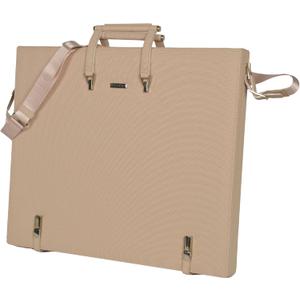 Luxury Art Bag and Leather Portfolio - A3/A2 Leather Padfolio for Artists and Professionals (Black, Silver, Mink, Powder Pink), Powder Pink, A3, Portfolio art bag