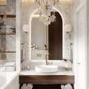 Niccy Arched LED Bathroom Mirror, 40x24 Inch Arch Frameless Backlit Mirror for Wall Arched Lighted Vanity Mirror Defogger and 3 Color, Explosion-Proof, HD Glass and IP65 Waterproof