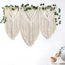 guzhiou large macrame wall hanging - Boho Tapestry Macrame Wall Decor Art- Chic Bohemian Handmade Woven Tapestry Home Decoration for Bedroom Living Room Apartment Wedding Party - 43"x32" (with Ivy)