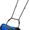 18-Inch Reel Lawn Mower with Tool-Free Blade Adjustment, 5-Blade Manual Push Lawn Mower, 5-Position Height Adjustable Hand Push Reel Mower for Larger Yards