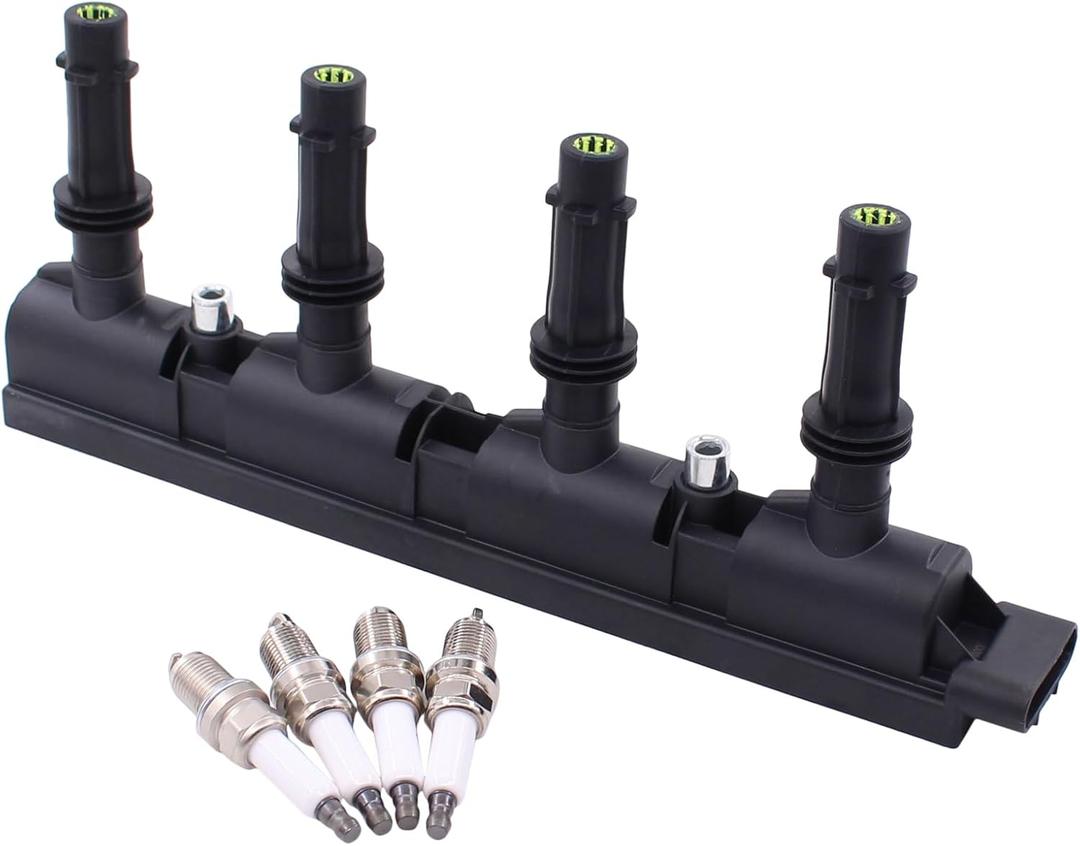 MOTOKU Ignition Coil and Spark Plugs for Chevrolet Cruze Sonic Trax Buick Encore ELR 1.4