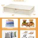 punemi Underbed wedding dress storage box, 2 Pack Clothing Storage Bags W/Upgraded Handles, Large Capacity Underbed Shoe Container Organizer for Blanket, Pillows, Comforters & Quilts, Beige