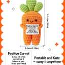 Handmade Positive Carrot Doll Crochet with Card - Motivational Gifts for Coworker Friends Bestie Sister - Christmas Birthday Gift Ideas