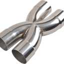 Exhaust Tip X Pipe 3'' Inch Inlet/Outlet Diameter, 12'' Inch Overall Length,Muffler Tip, Crossover X Pipe Polished Stainless Steel Weld On