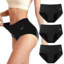 Saliryj Women's Period Underwear Heavy Flow, High Absorbency Cotton Panties LeakProof Postpartum Menstrual Briefs Women Teens L