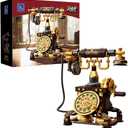 Retro Phone Building Blocks Set for Adults, Vintage DIY Telephone Model Kit with Realistic Design, Creative Home Decor Gift, Ideal Gifts for Collectors & Hobbyists