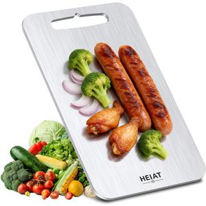 Titanium Cutting Board Set of 3, 100% Pure Titanium Cutting Boards for Kitchen, Non-Toxic, Double-Sided Chopping Boards for Raw & Cooked Food, Handles Included, Dishwasher Safe(10” x 6”)