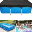 86 x 59 inch Rectangle Pool Cover 7 x 5 ft Rectangular Frame Pool Covers Garden Outdoor Above Ground Swimming Pool Shades Hot Tub Canopy Backyard Adult Pool Accessories (Black)