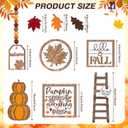 Maitys 13 Pcs Thanksgiving Tiered Tray Decor Set Thanksgiving Pumpkin Gnome Rustic Farmhouse Decoration Harvest Decor Trays Wooden Tabletop Signs for Give Thanks Home Kitchen Party(Rustic Style)