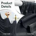 60ftx12ft Wrinkle Free Black Backdrop Curtain, 12 Panels 12FT Height Black Drapes for Wedding, Silky Polyester Photo Back Drop Cloth Draping for Birthday Party Photography Background
